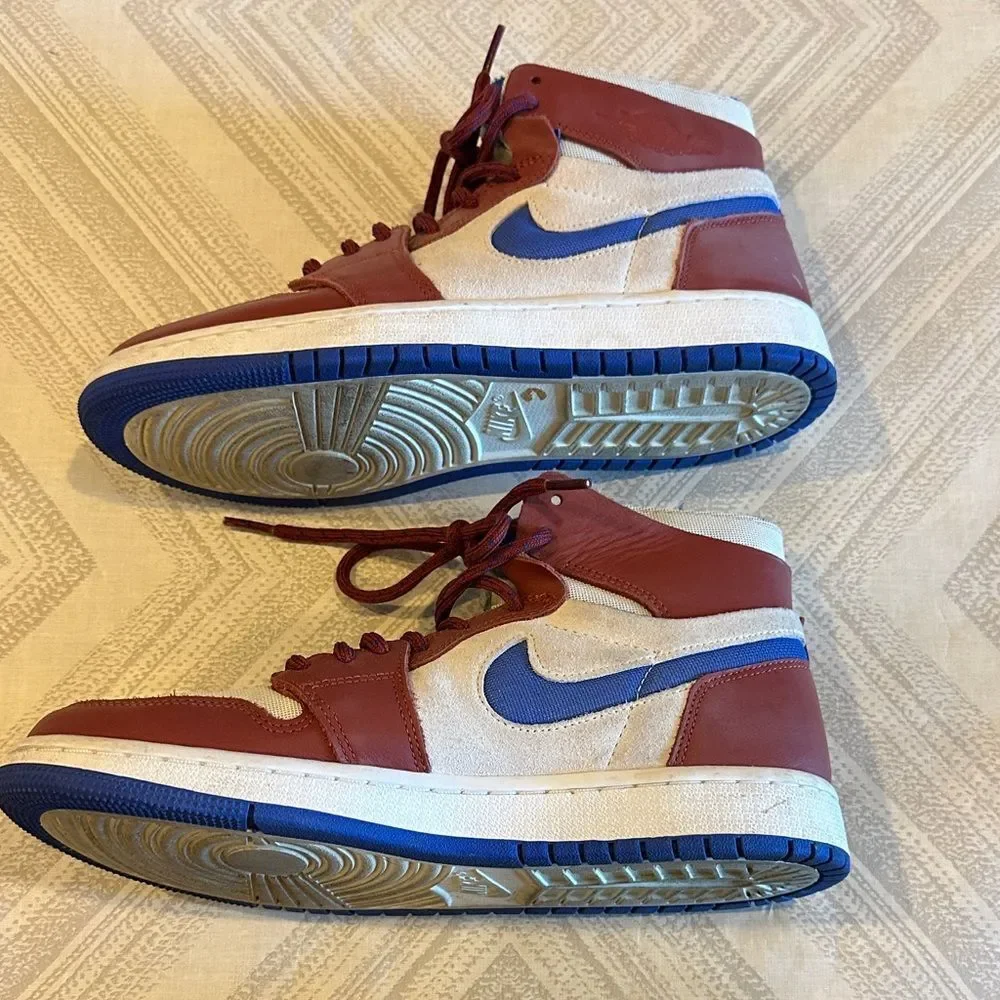 Nike Air Jordan 1 Sail Redstone Hyper Royal High-Top Sneakers Size 8.5